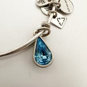 Alex and Ani Living Water Bangle Bracelet Blue Summer Contemporary Jewelry